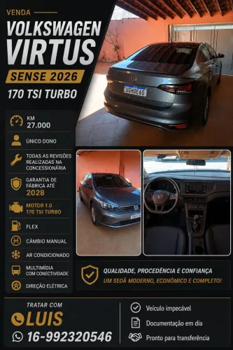 Volkswagen Virtus Sense 1.0 Flex 12V 5P Mec. 2026