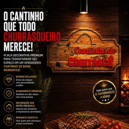Placa cantinho do churrasco 