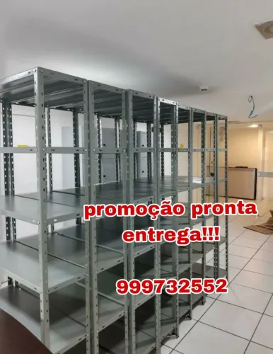 Estante de aço cinza novas 6 bandejas pronta entrega 