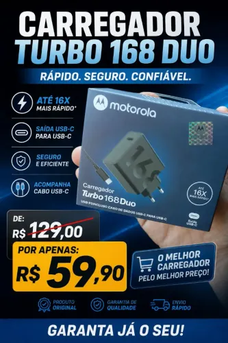 Carregador Turbo 168w Motorola