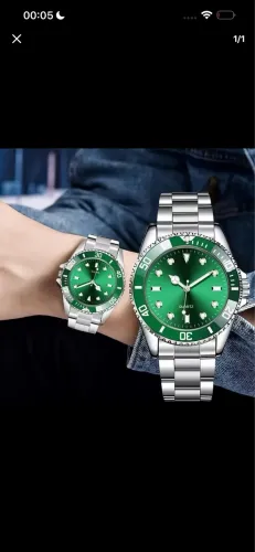 Relógio masculino Rlx luxo analógico pulseira aço inoxidável