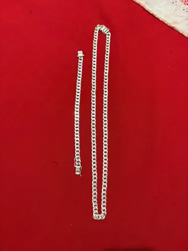 Conjunto de Prata 10mm Corrente e Pulseira