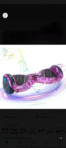 Hoverboard Skate Elétrico Baka Sport 6.5" Galaxia Roxo Com Bluetooth e Autoequilíbrio
