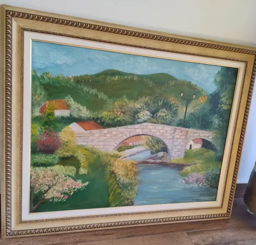 Quadro Pintura em Tela com Moldura rica em detalhes 97x77