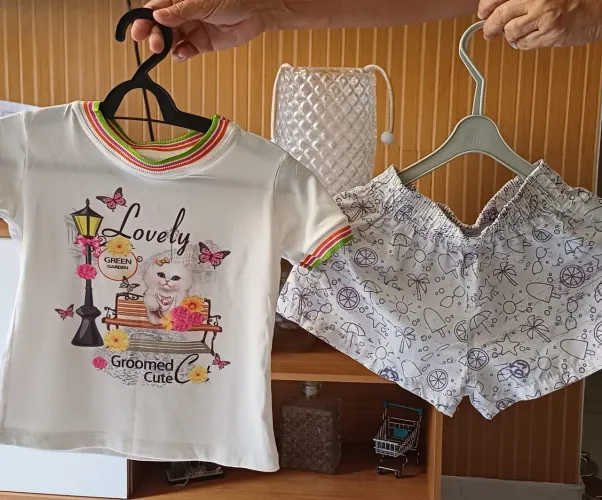 Short e blusa infantil 