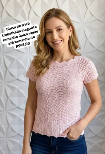Blusa feminina de tricô elegante tamanho único