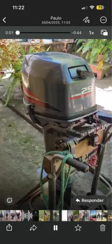 Motor de popa 25 hp yamaha - NOTA FISCAL revisado 2 dono