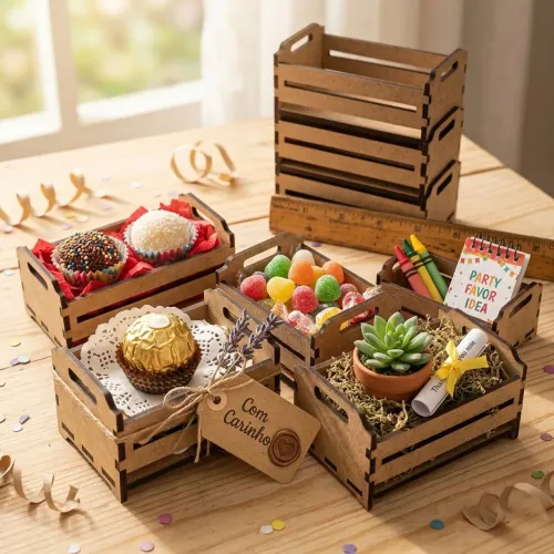 Kit 10 Mini Caixote Mdf Cru 8x5x4cm Lembrancinha Decoração