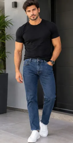Calça Jeans N° 46 cm, bonita, original, bem confortável, tecido macio, design moderno. 
