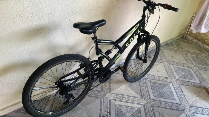 Bicicleta super confortável, amortecedor no meio e dianteiro