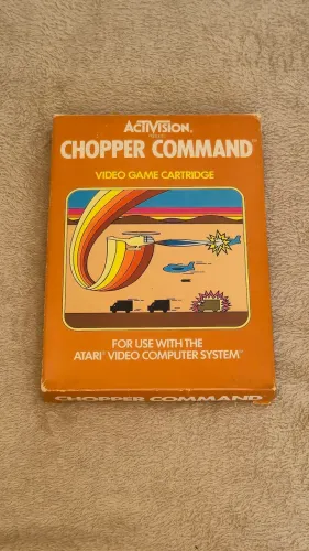 Jogo Chopper Command na caixa com manual - Atari 2600