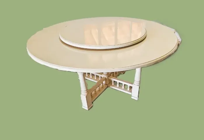 Mesa Jantar Colonial Madeira 1,60m com Prato Giratório