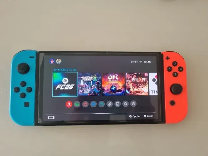Nintendo Switch OLED Desbloqueado + Acessórios Completo (Troco em PS5)