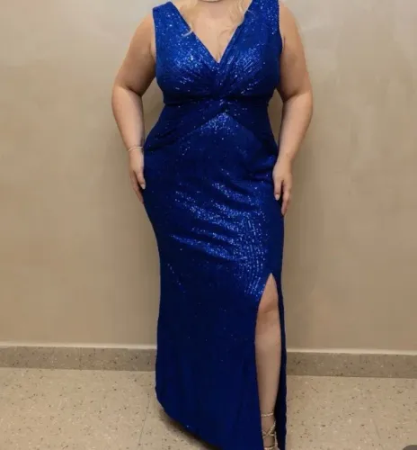 Vestido de paetê azul