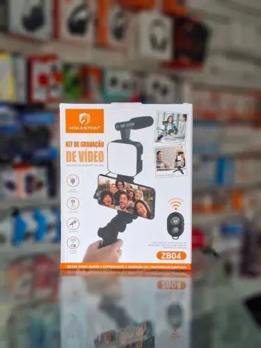 Gimbal kit de gravação com suporte e microfone - entrega em slz e região