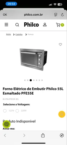Forno elétrico de embutir Philco 55 Litros nunca usado