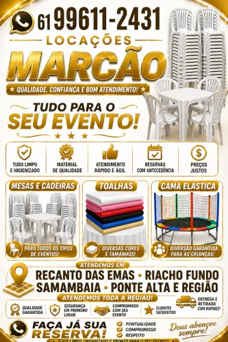 Alugo mesas e cadeiras