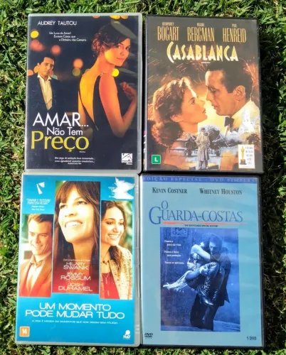 Lote DVD 6 - Casablanca, guarda costas, um momento pode mudar tudo, amar não tem preço