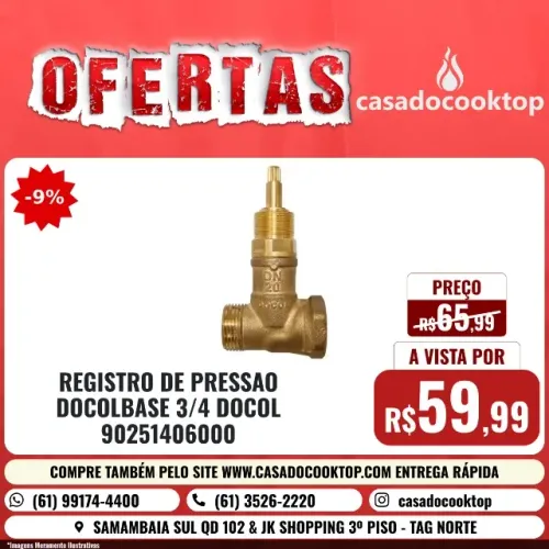 REGISTRO DE PRESSAO DOCOLBASE 3/4 DOCOL *00