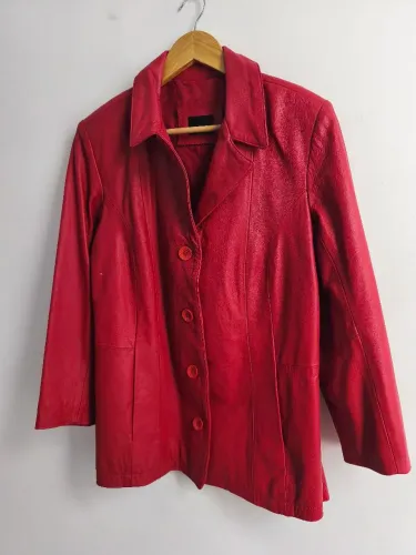 Jaqueta couro vermelho
