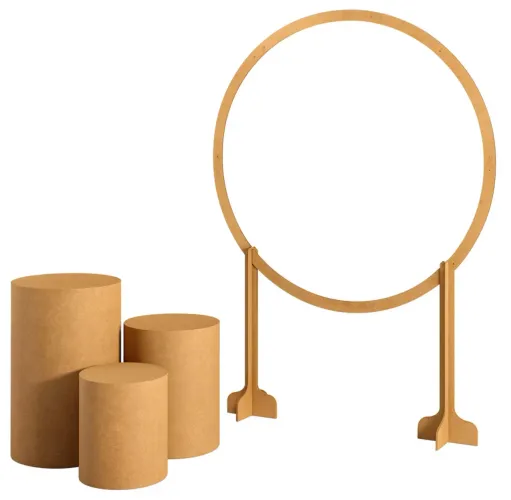 Conjunto Decorativo Para Aniversário Trio De Cilindro e Painel Arco Pegue e Monte