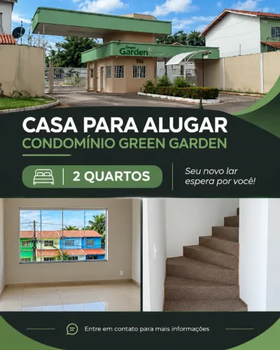 Casa para alugar Condomínio Green Garden. TIPO 2 QUARTOS
