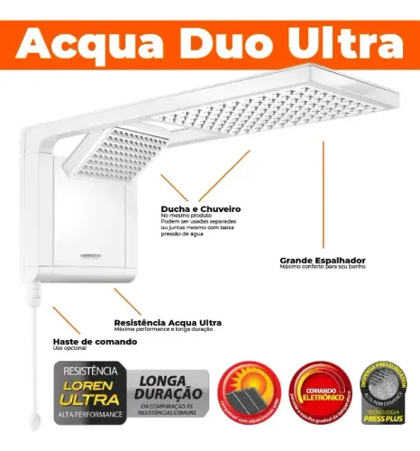 LORENZETTI Chuveiro Acqua Duo Ultra Branco 6800w 220v - Na caixa - Zero
