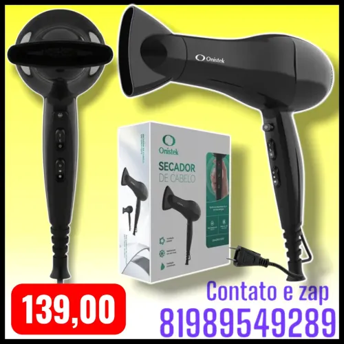 Secador De Cabelo Wassay 2000w Com 3 Temperaturas Potente Preto 220v