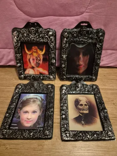 kit 4 quadros holográficos 3d decoração halloween
