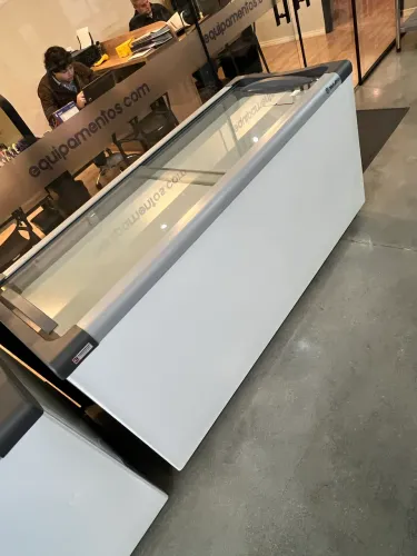 Freezer horizontal 505L tampa de vidro Metalfrio - pronta entrega - novo