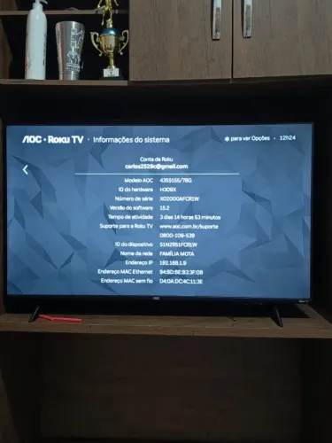 Televisão Aoc nova, usada poucas vezes sem marcas de uso