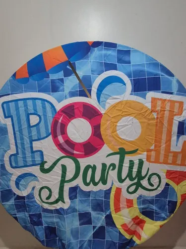 Painel Pool Party Redondo em Tecido 1.5x1.5m