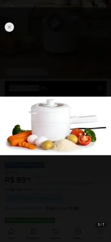 Panela Elétrica 2 Em 1 Com Cozimento A Vapor 2l Arroz Legume Branca 127v
