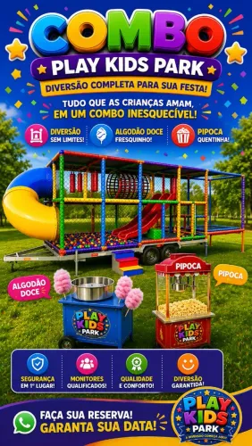 Playground móvel + Algodão doce + Pipoca
