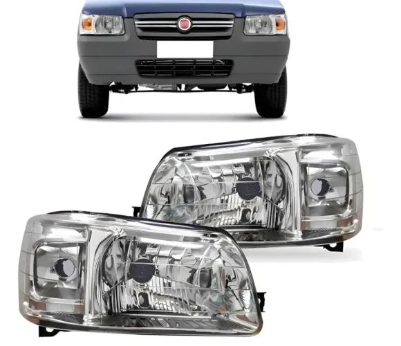 Par Farol Cromado Fiat Uno Fire Fiorino 