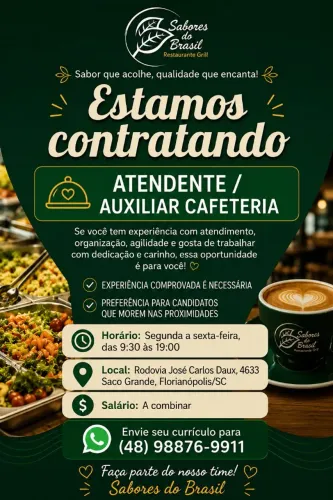 Atendente / Auxiliar de Cafeteria | Florianópolis