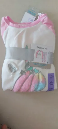 Pijama unicórnio, tamanho 7-8 anos, novo