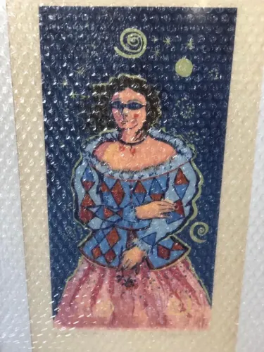 Gravura Original da Artista Yara Tupynambá com moldura Colombina