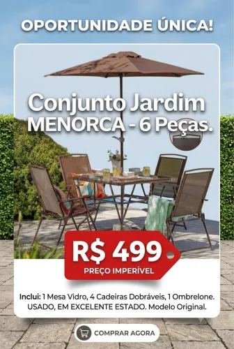 Conjunto Menorca Varanda Quadrado 6 Peças Marrom