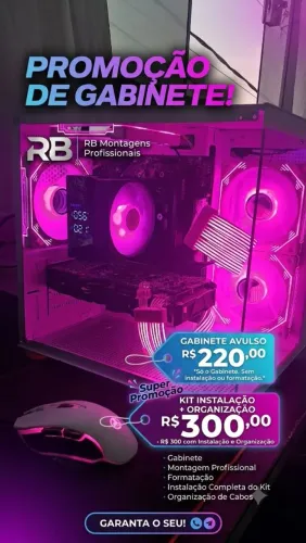 GABINETE + INSTALAÇÃO COMPLETA PROFISSIONAL