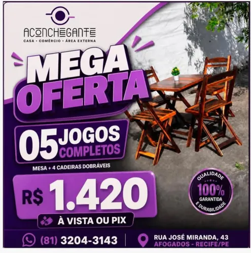 Conjunto 70x70 dobrável