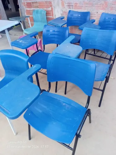 06 Cadeiras com braço para escola, curso, reforço escolar, aulas particulares