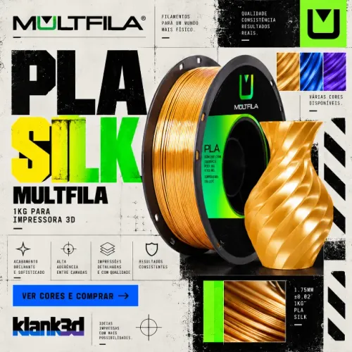 Filamento PLA Silk Multfila 1kg para Impressora 3D | Várias Cores