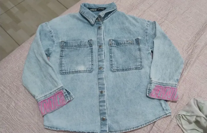 Blusa/jaqueta jeans infantil (8 anos)