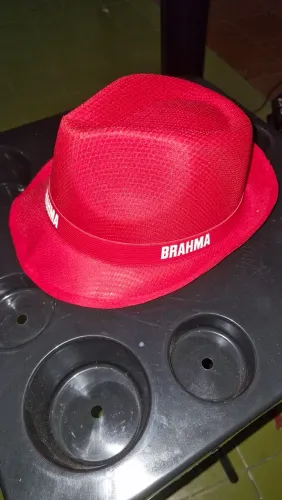 Chapéu Brahma Oficial Vermelho Estilo Panamá - Perfeito Estado