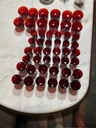 Jogo de taças de cristal francês 
