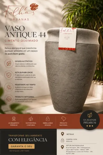VASO ANTIQUE 44 CIMENTO QUEIMADO