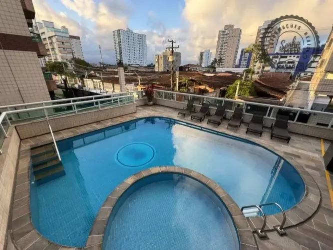 Apartamento na Praia Grande | Lazer Completo, Piscina e 1 Vaga