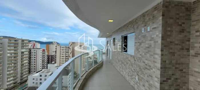 Apartamento de luxo com 3 suítes na Vila Guilhermina, Praia Grande-SP: 109m², 2 vagas - Im