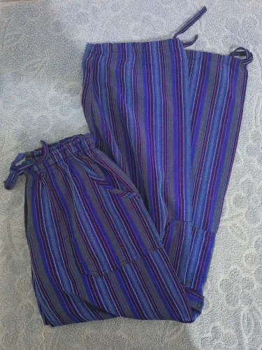 Calça Peruana Hippie Roxa e Azul